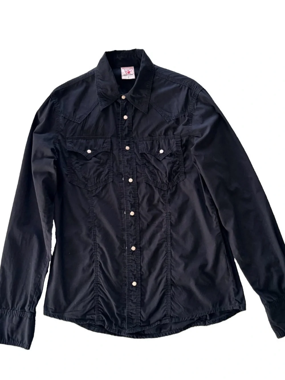 True Religion Men’s Black Western Pearl Snap Button-Up Shirt Size Small.